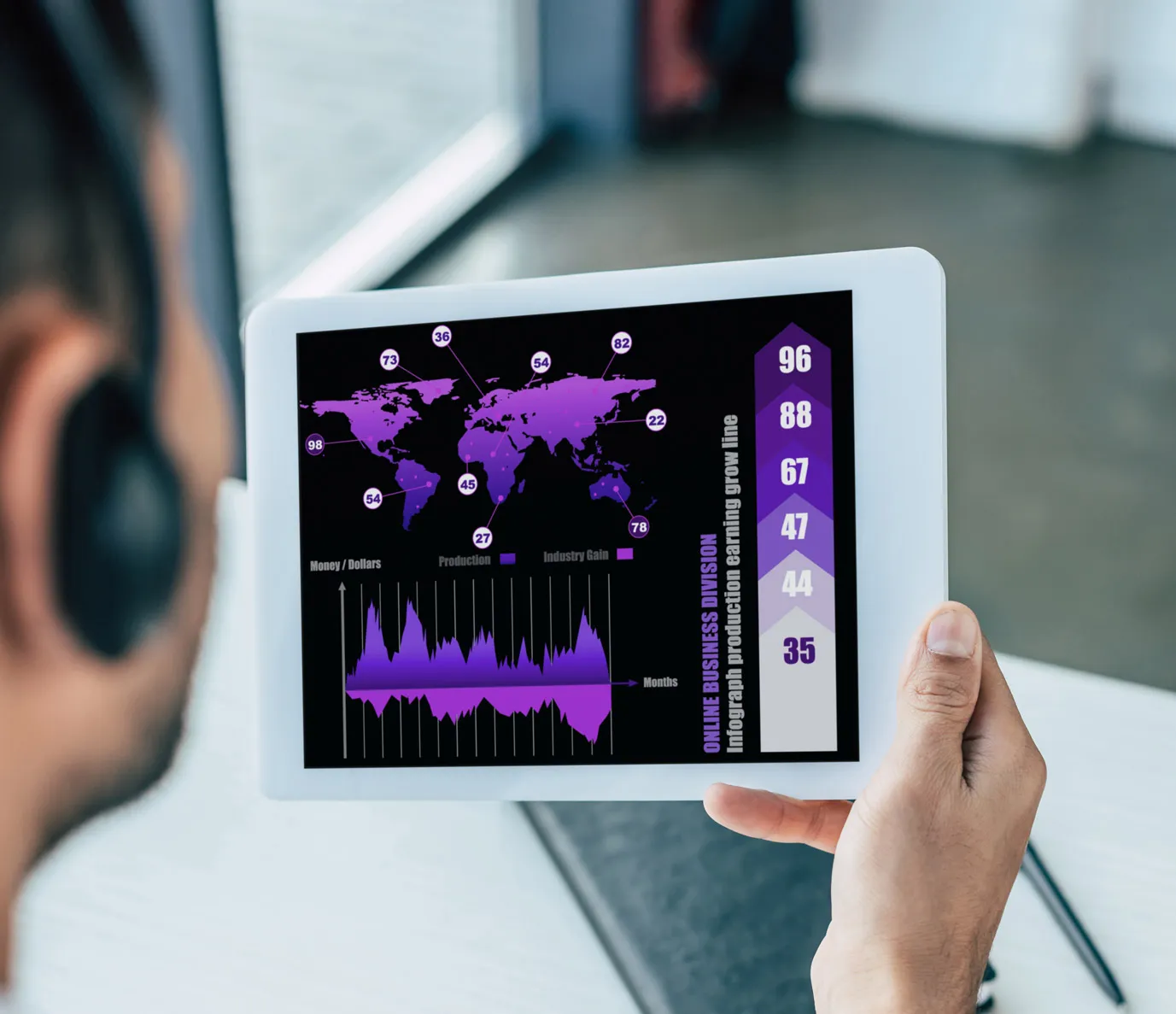 Person monitors devices for company