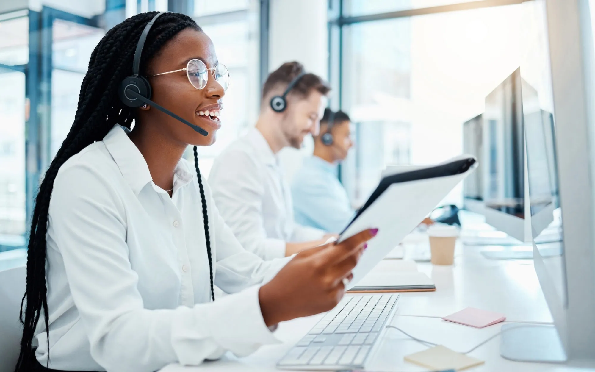 Field Service Call in progress at call center